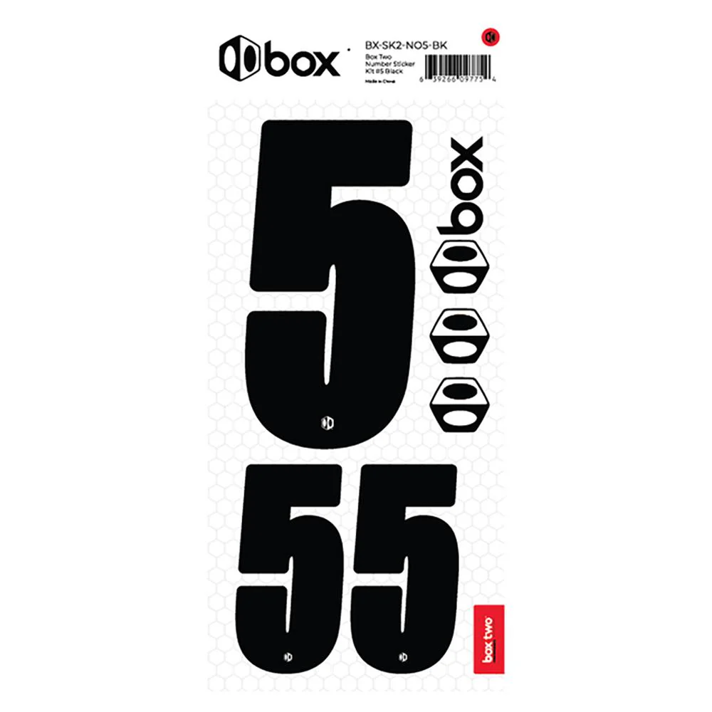 Box Two Number Sticker Kit - Black - Image 6