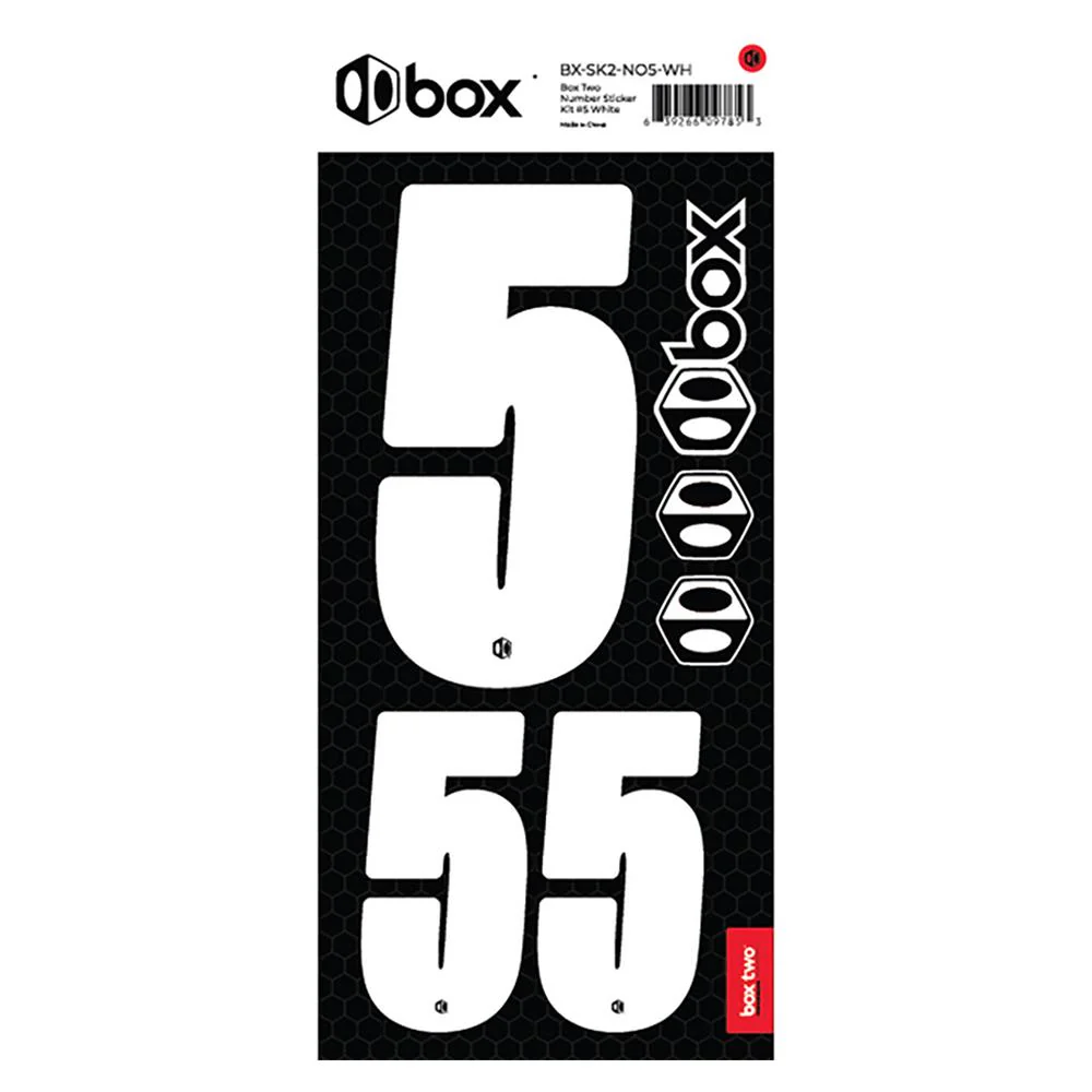 Box Two Number Sticker Kit - White - Image 7